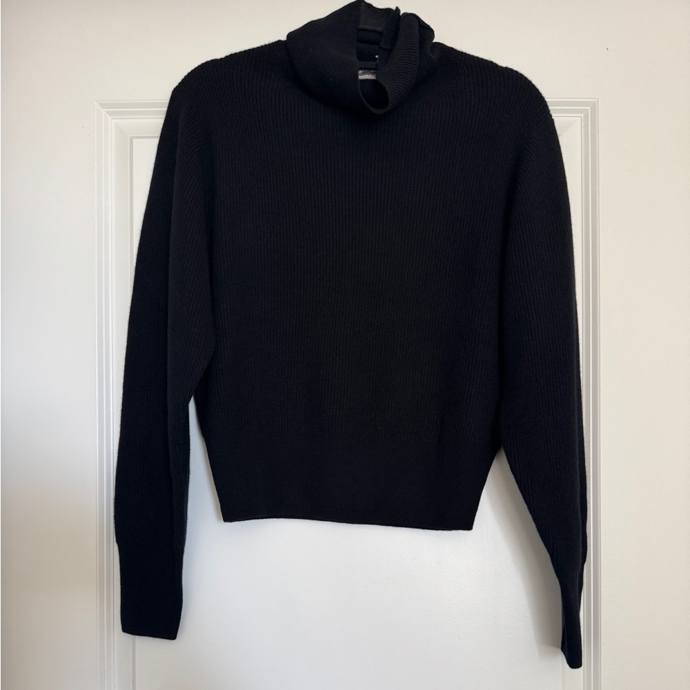NWT! J. CREW Women’s Ribbed 100% Cashmere Turtleneck Sweater Black Size Small